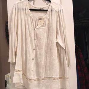 NWT 3x lucky brand cream  shirt